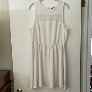 H&M Cream Fit and Flare Sleeveless Dress Size 14